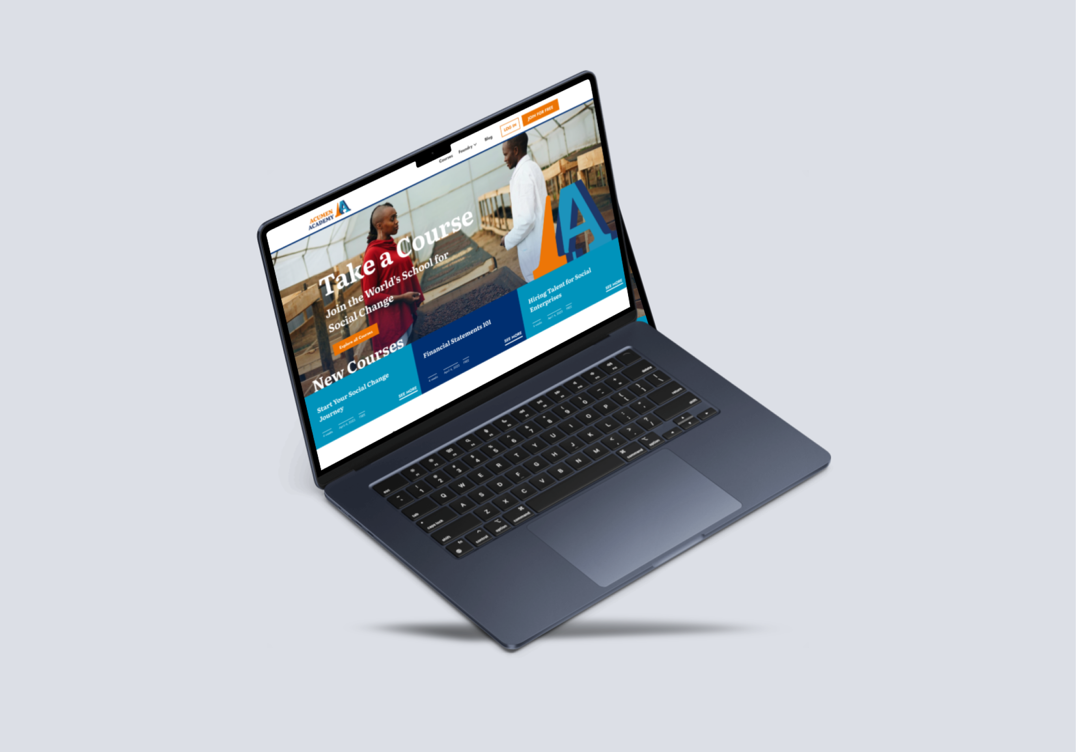 Nuova interfaccia per il sito web Acume Academy by Valentina Fiscarelli