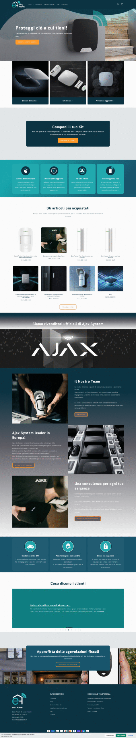 Nuova interfaccia per il sito web di Easy Alarm by Valentina Fiscarelli