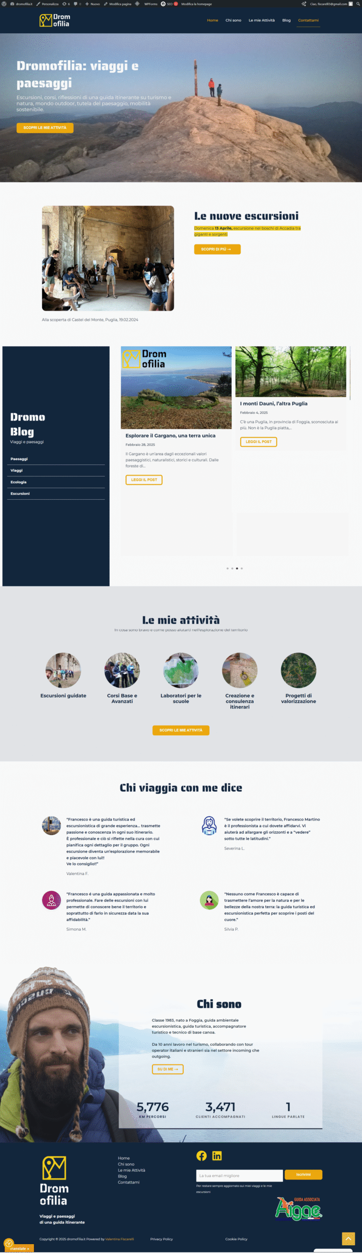 Homepage del sito Dromofilia.