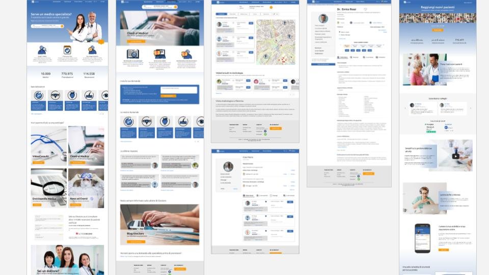 Wireframe Hi-fi, desktop e mobile, realizzate per il Restyling iDoctors di valentina fiscarelli