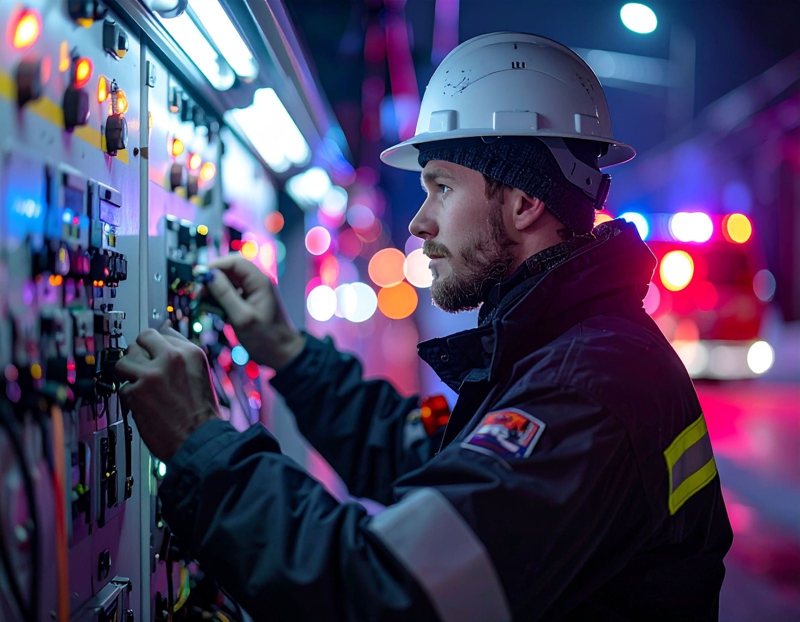 Un tecnico si occupa di un quadro elettrico, immagine sviluppata con l'ai by valentina fiscarelli