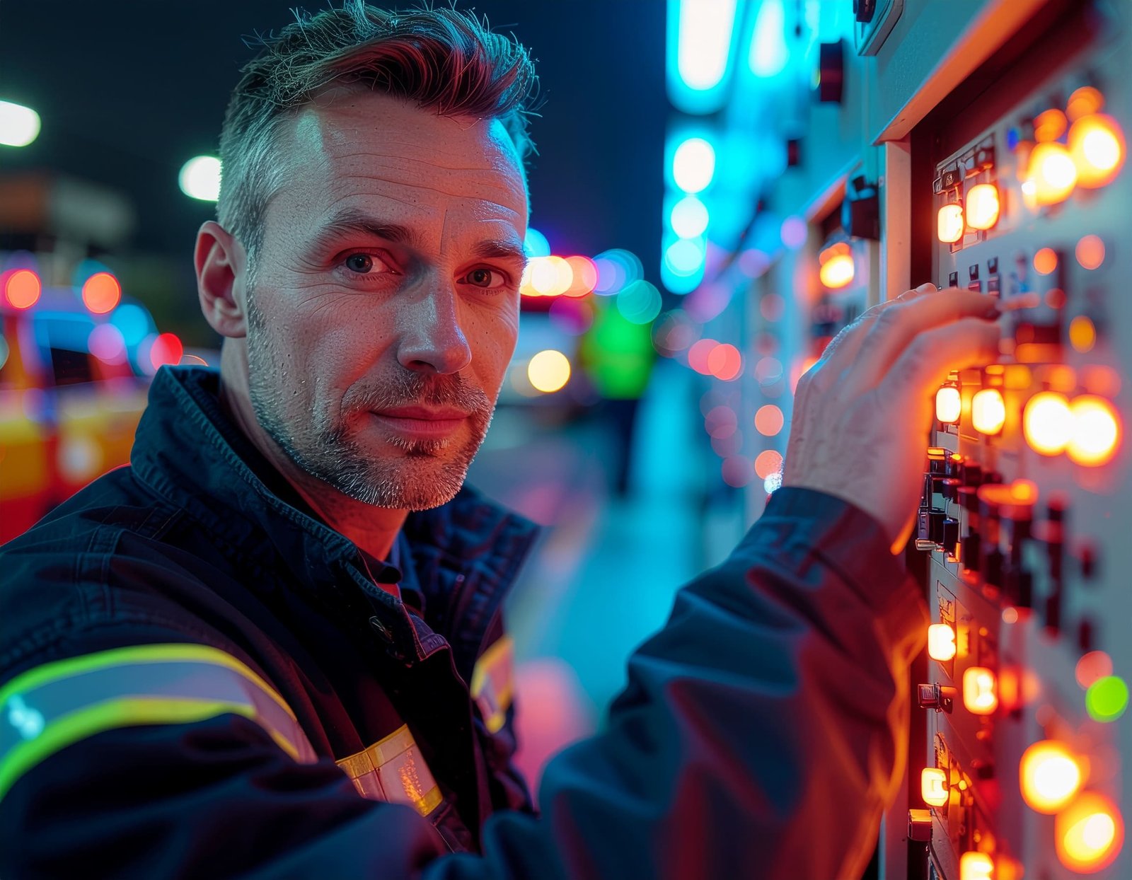 Un tecnico si occupa di un quadro elettrico, immagine sviluppata con l'ai by valentina fiscarelli